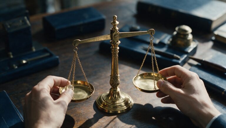Hände justieren eine Balkenwaage, eine Schale sinkt tiefer – Sinnbild für die Entscheidung, wann sich Automatisierung lohnt.